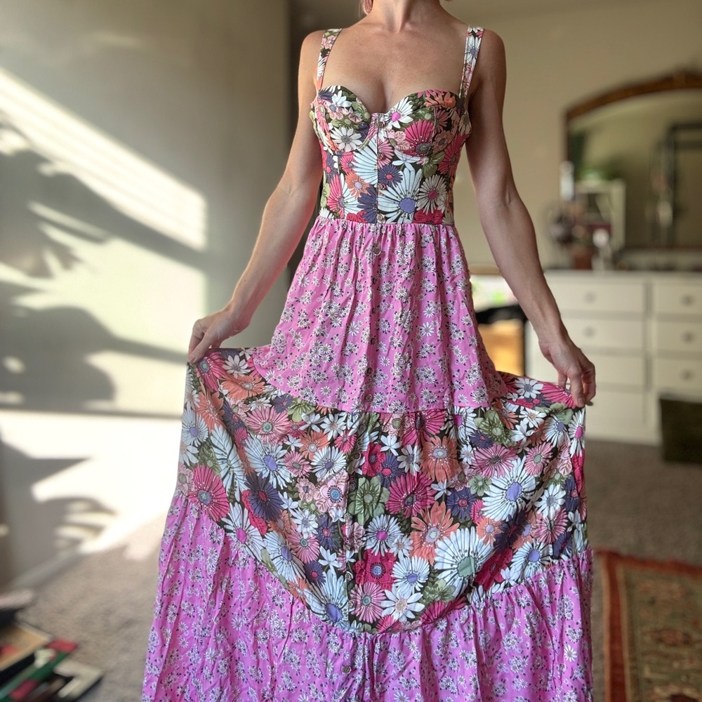 NWT AguaBendita Bustier Floral Maxi Dress